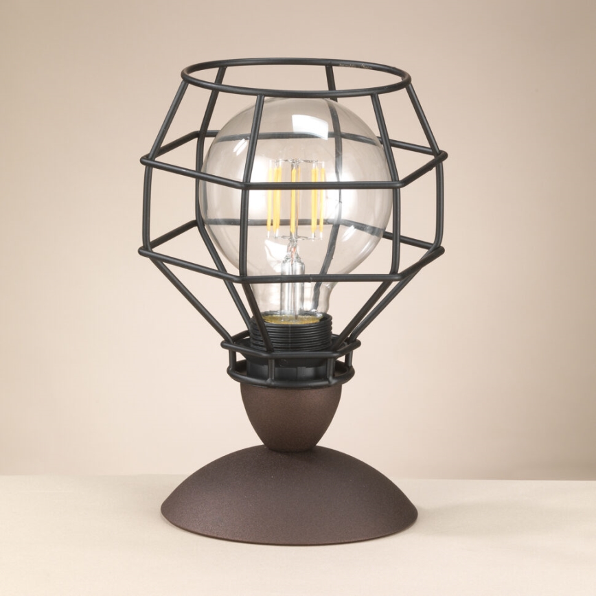 ONLI - Lámpara de mesa ARAÑA 1xE27/15W/230V 23 cm negro/marrón