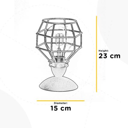 ONLI - Lámpara de mesa ARAÑA 1xE27/15W/230V 23 cm negro/marrón