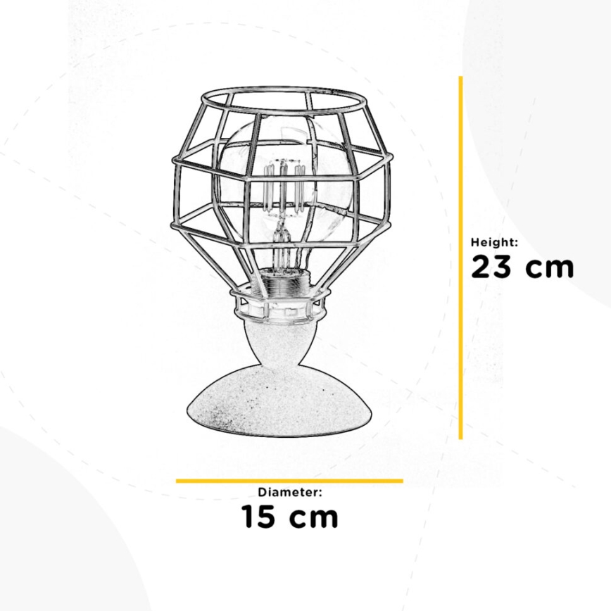 ONLI - Lámpara de mesa ARAÑA 1xE27/15W/230V 23 cm negro/marrón