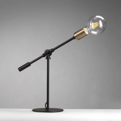 ONLI - Lámpara de mesa ASTE 1xE27/15W/230V 45 cm negro/dorado