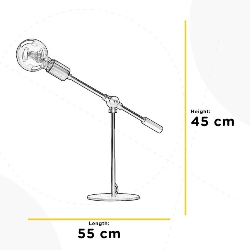 ONLI - Lámpara de mesa ASTE 1xE27/15W/230V 45 cm negro/dorado