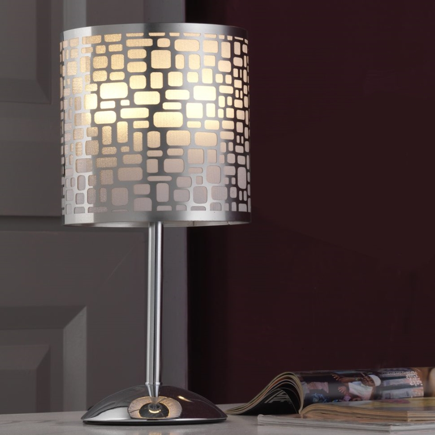 ONLI - Lámpara de mesa BRUCE 1xE27/15W/230V 40 cm cromo mate