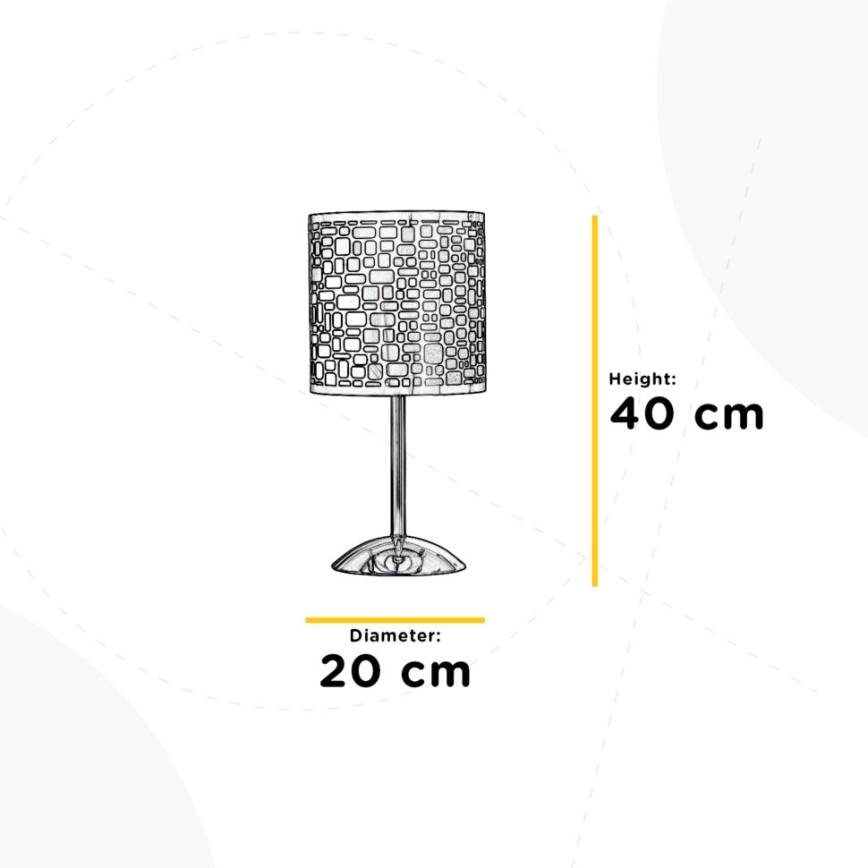 ONLI - Lámpara de mesa BRUCE 1xE27/15W/230V 40 cm cromo mate