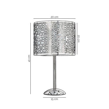 ONLI - Lámpara de mesa BRUCE 1xE27/15W/230V 40 cm cromo mate