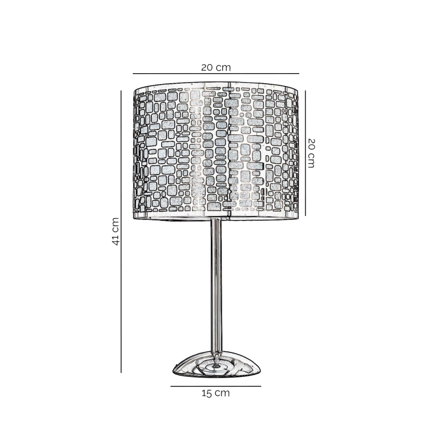 ONLI - Lámpara de mesa BRUCE 1xE27/15W/230V 40 cm cromo mate