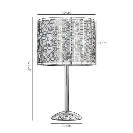 ONLI - Lámpara de mesa BRUCE 1xE27/15W/230V 52 cm cromo mate