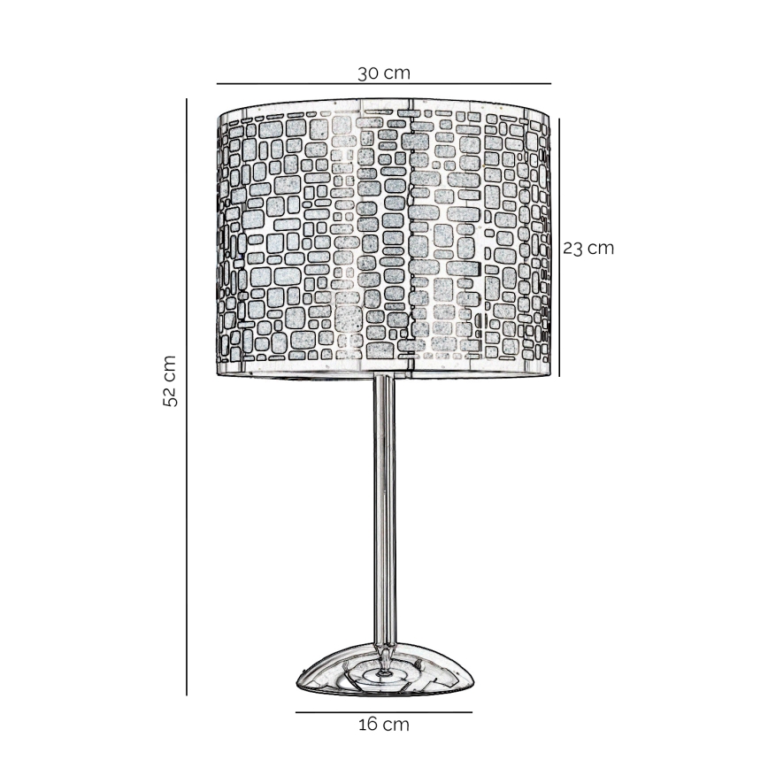 ONLI - Lámpara de mesa BRUCE 1xE27/15W/230V 52 cm cromo mate