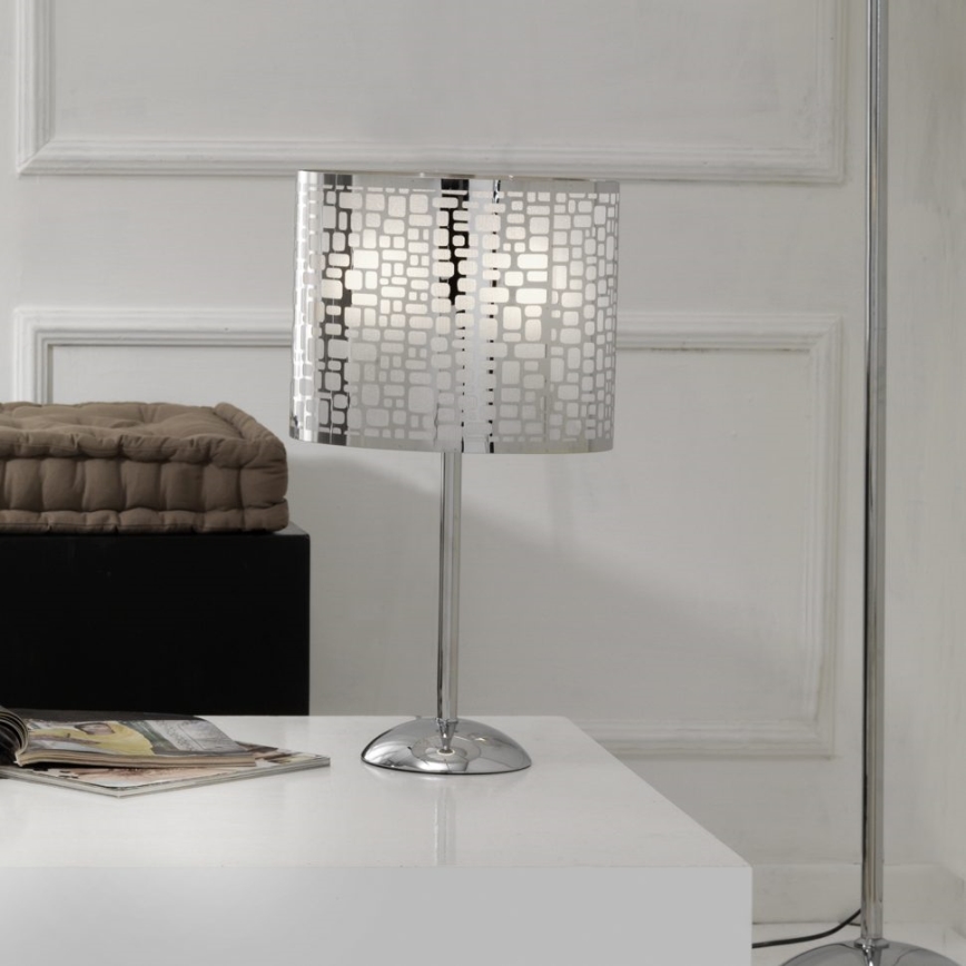 ONLI - Lámpara de mesa BRUCE 1xE27/15W/230V 53 cm cromo mate