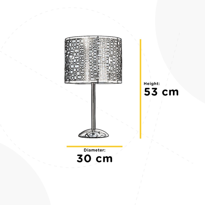ONLI - Lámpara de mesa BRUCE 1xE27/15W/230V 53 cm cromo mate