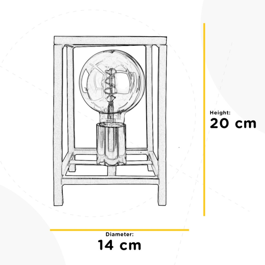 ONLI - Lámpara de mesa FLOKI 1xE27/15W/230V 20 cm negro/cobre