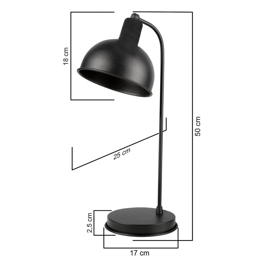 ONLI - Lámpara de mesa ISTANBUL 1xE27/22W/230V 50 cm negro