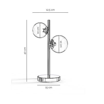 ONLI - Lámpara de mesa KIMBERLY 2xG9/6W/230V cromo brillante