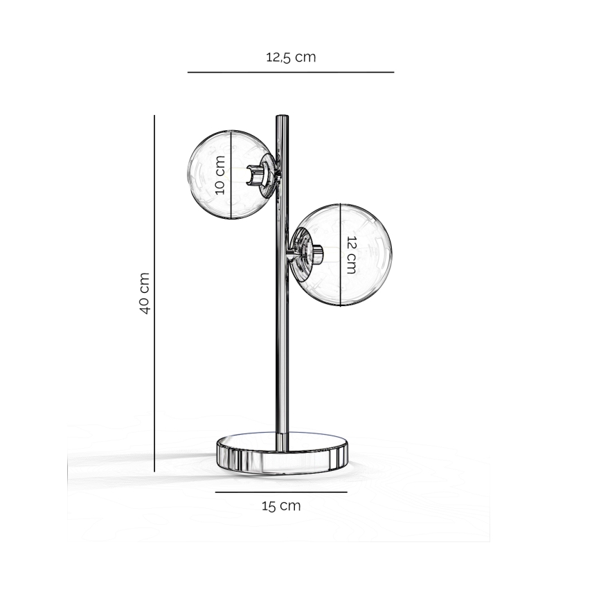 ONLI - Lámpara de mesa KIMBERLY 2xG9/6W/230V cromo brillante