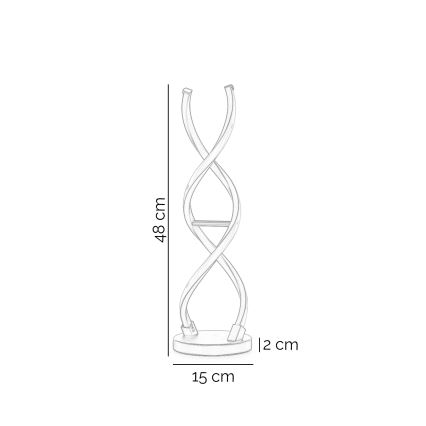 ONLI - Lámpara de mesa LED DNA LED/12W/230V 4000K 48,5 cm plata