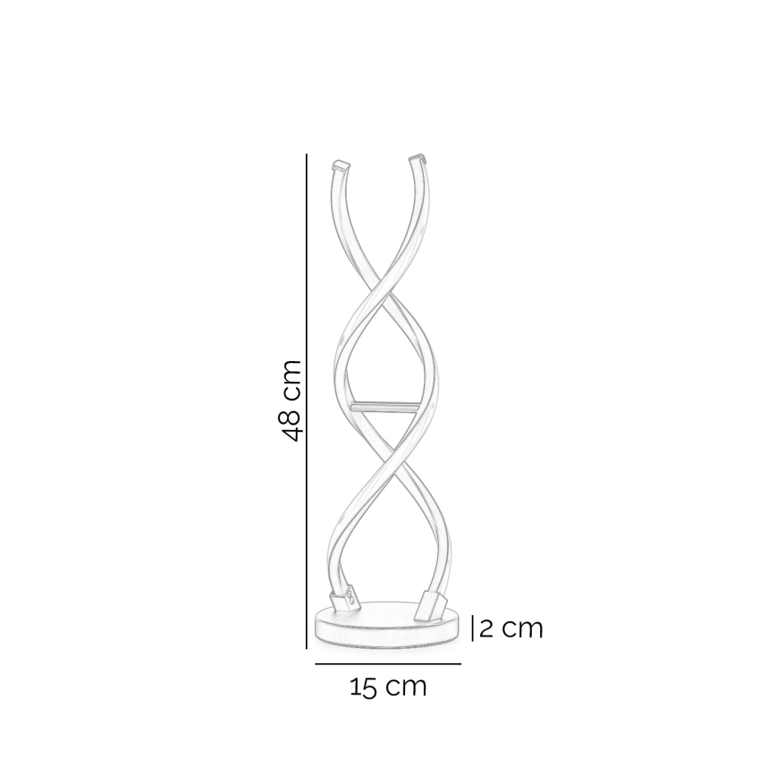 ONLI - Lámpara de mesa LED DNA LED/12W/230V 4000K 48,5 cm plata