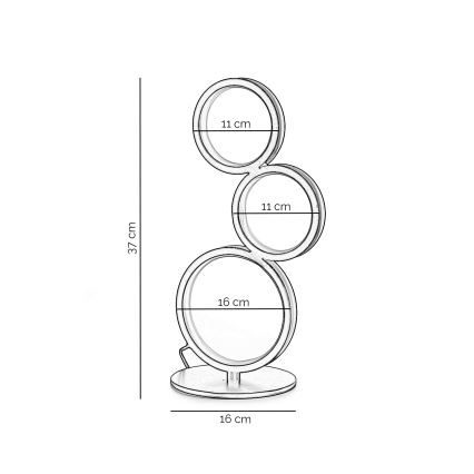 ONLI - Lámpara de mesa LED RINGS LED/17W/230V 4000K 37 cm negra