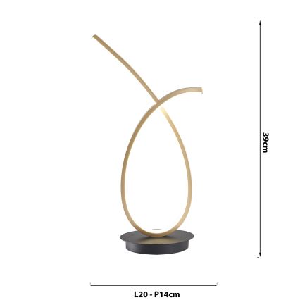 ONLI - Lámpara de mesa LED SIGN LED/12W/230V 4000K 43 cm dorado