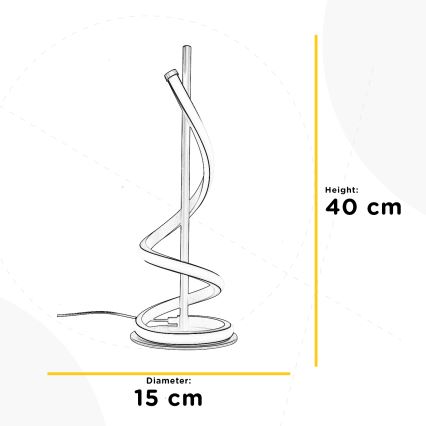ONLI - Lámpara de mesa LED TWIST LED/12W/230V 4000K 40 cm negro