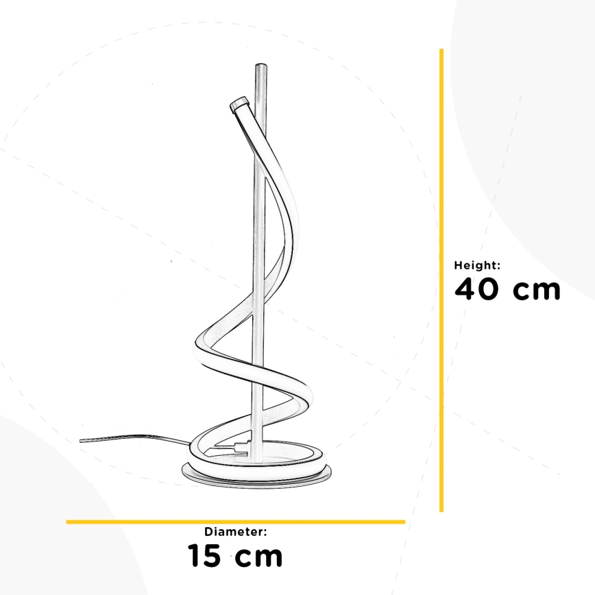 ONLI - Lámpara de mesa LED TWIST LED/12W/230V 4000K 40 cm negro