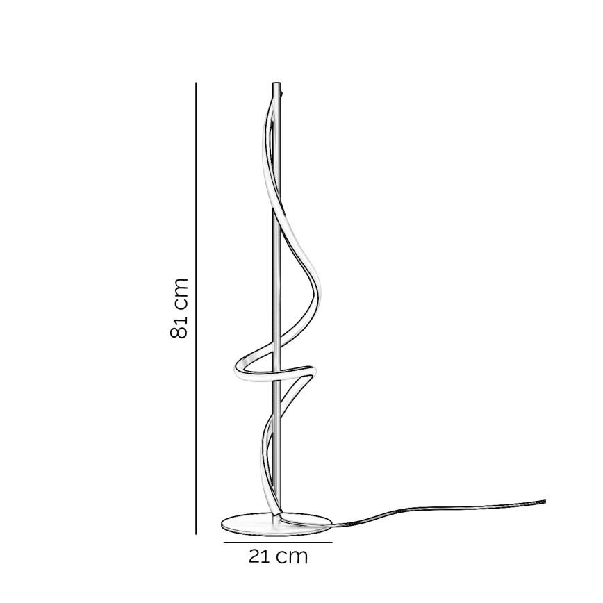 ONLI - Lámpara de mesa LED TWIST LED/16W/230V 4000K 81 cm negro