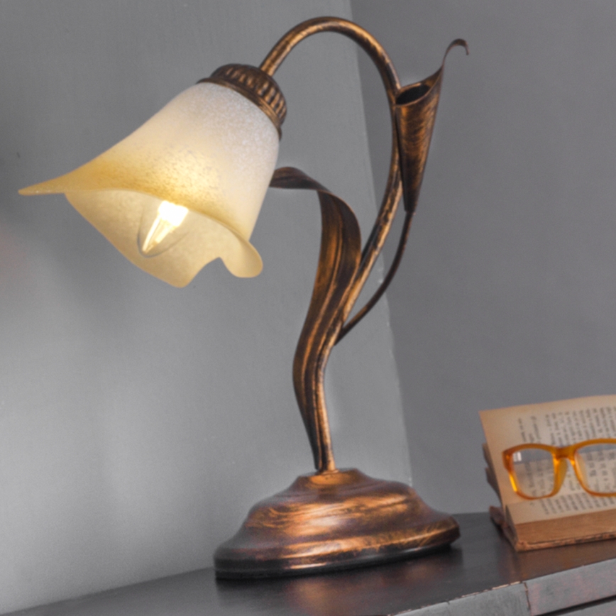 ONLI - Lámpara de mesa LUCREZIA 1xE14/6W/230V bronce