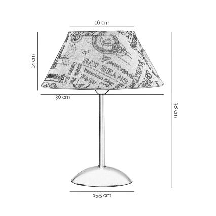 ONLI - Lámpara de mesa MAIDA 1xE27/15W/230V 38 cm marrón