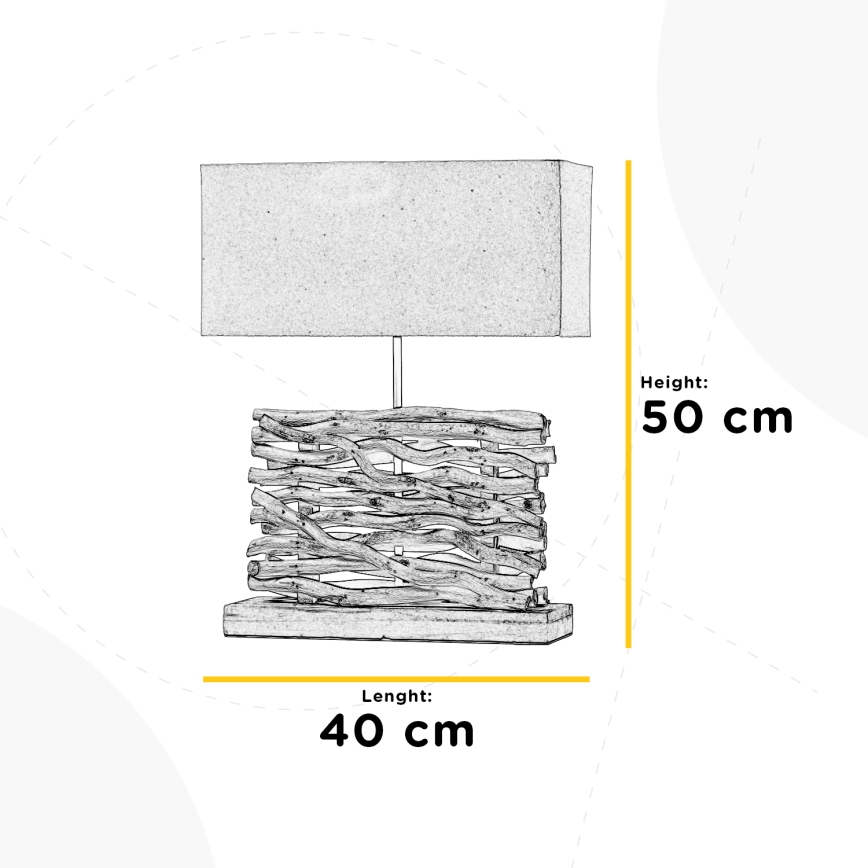 ONLI - Lámpara de mesa MARICA 1xE27/22W/230V 50 cm