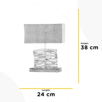 ONLI - Lámpara de mesa MARICA 1xE27/22W/230V beige 38 cm