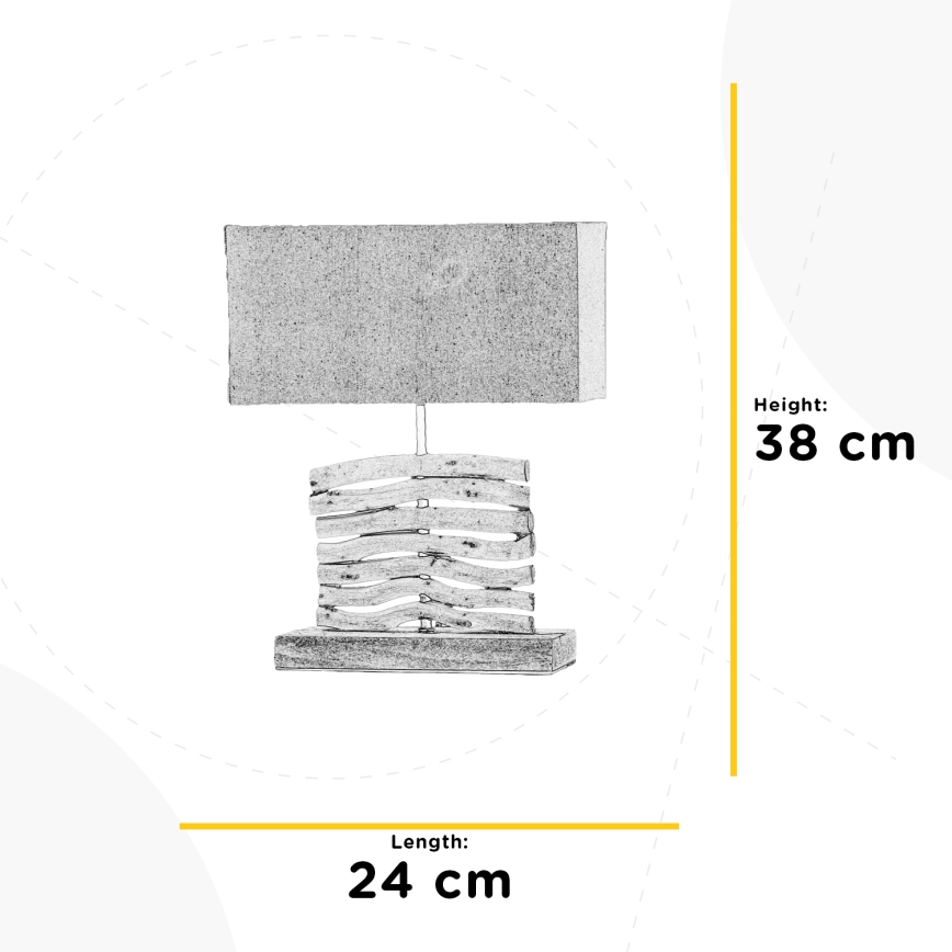 ONLI - Lámpara de mesa MARICA 1xE27/22W/230V beige 38 cm