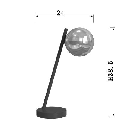 ONLI - Lámpara de mesa PALOMA 1xG9/10W/230V 38,5 cm negro/ahumado