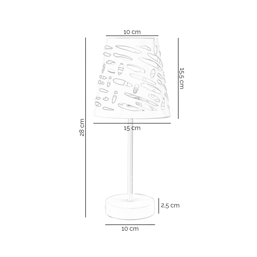 ONLI - Lámpara de mesa RICKY 1xE14/10W/230V 28 cm blanco