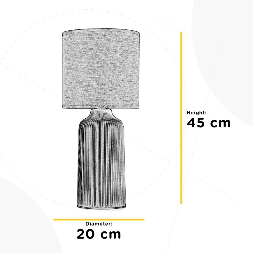 ONLI - Lámpara de mesa SHELLY 1xE27/22W/230V marrón 45 cm