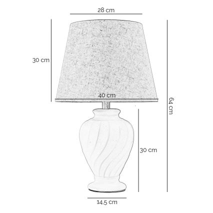 ONLI - Lámpara de mesa VORTICE 1xE27/22W/230V 64 cm color crema