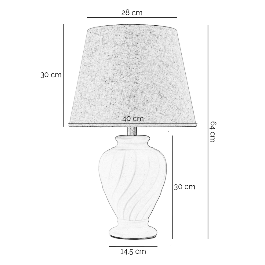 ONLI - Lámpara de mesa VORTICE 1xE27/22W/230V 64 cm color crema