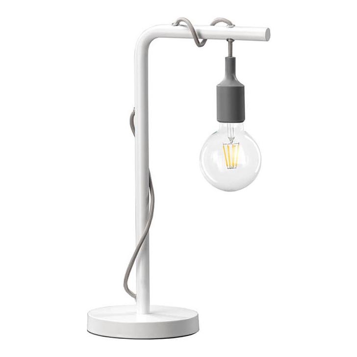 ONLI - Lámpara de mesa WIRE 1xE27/15W/230V 48 cm gris/blanco