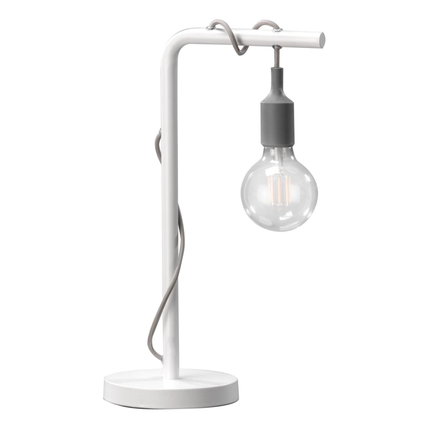 ONLI - Lámpara de mesa WIRE 1xE27/15W/230V 50 cm gris/blanco