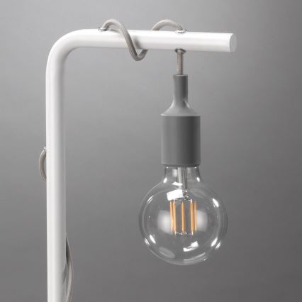 ONLI - Lámpara de mesa WIRE 1xE27/15W/230V 50 cm gris/blanco