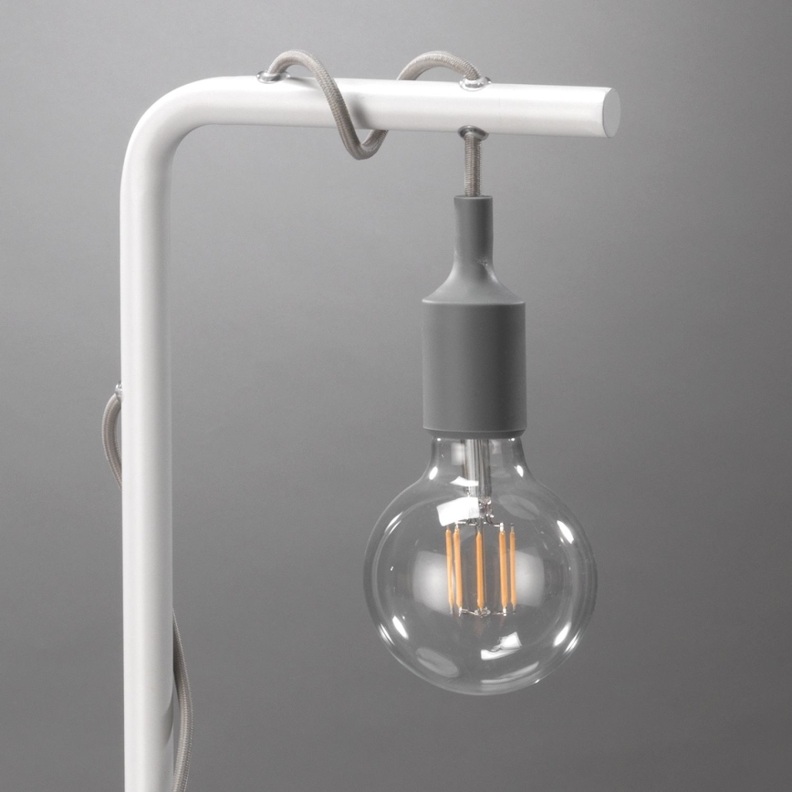 ONLI - Lámpara de mesa WIRE 1xE27/15W/230V 50 cm gris/blanco