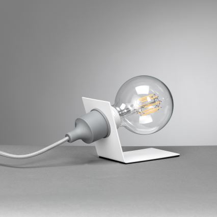 ONLI - Lámpara de mesa WIRE 1xE27/15W/230V 9 cm gris/blanco