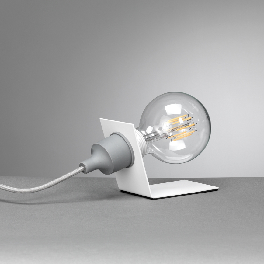 ONLI - Lámpara de mesa WIRE 1xE27/15W/230V 9 cm gris/blanco