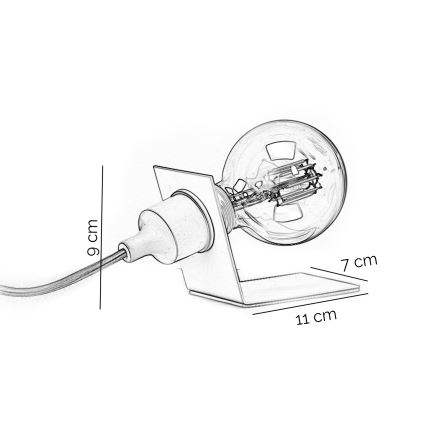 ONLI - Lámpara de mesa WIRE 1xE27/15W/230V 9 cm negro