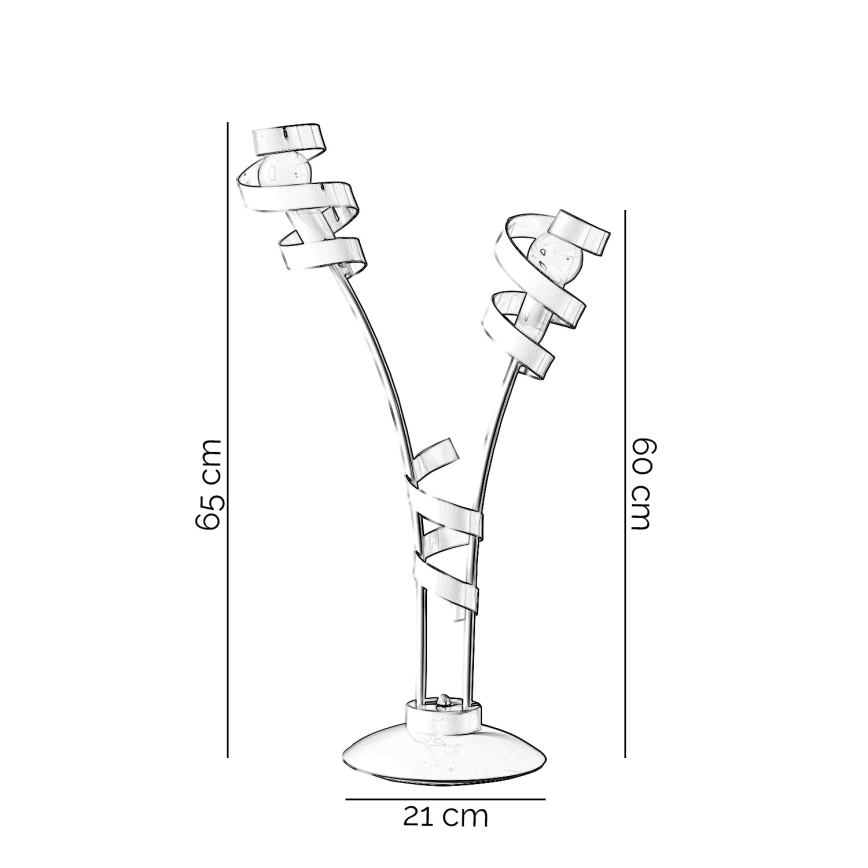 ONLI - Lámpara de mesa ZOE 2xE14/6W/230V 65 cm blanco