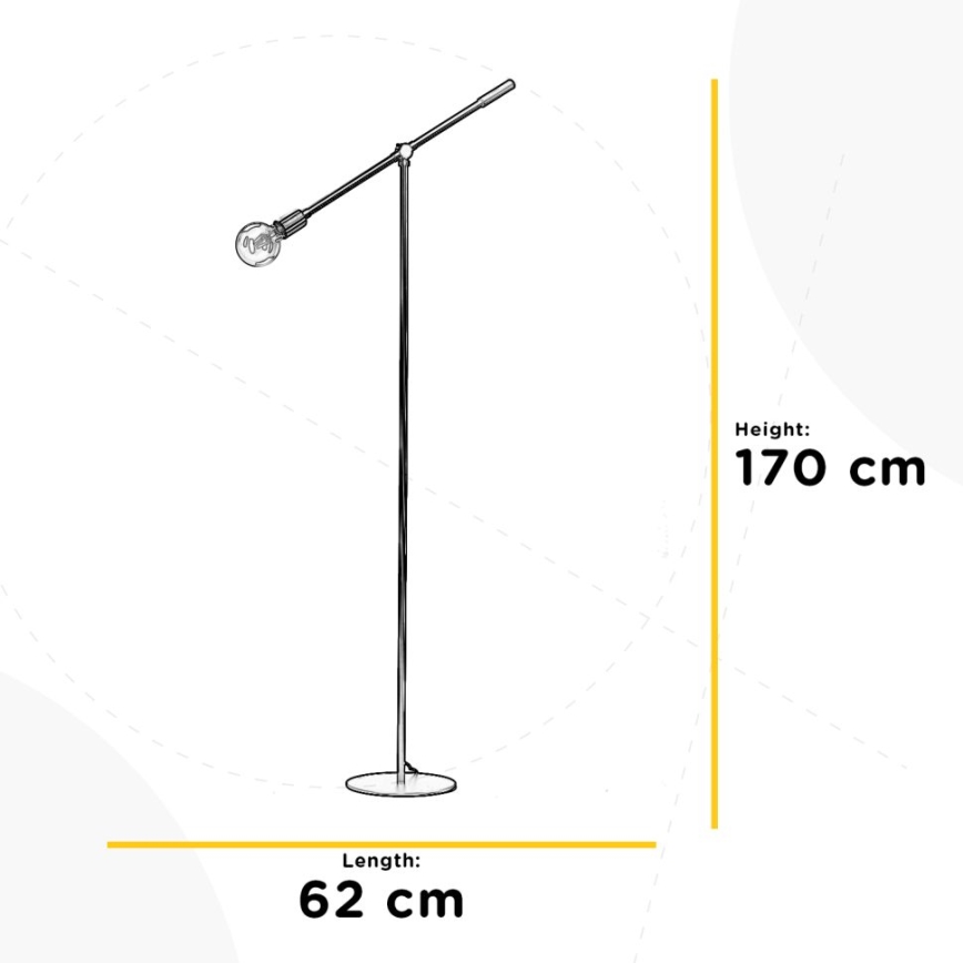 ONLI - Lámpara de pie ASTE 1xE27/15W/230V negro/dorado
