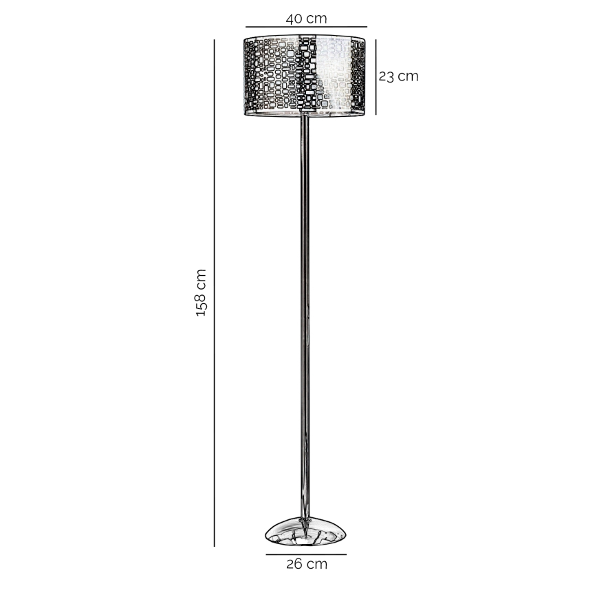 ONLI - Lámpara de pie BRUCE 1xE27/15W/230V cromo mate