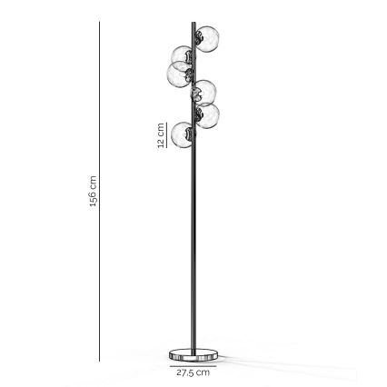 ONLI - Lámpara de pie KIMBERLY 6xG9/6W/230V cromo brillante