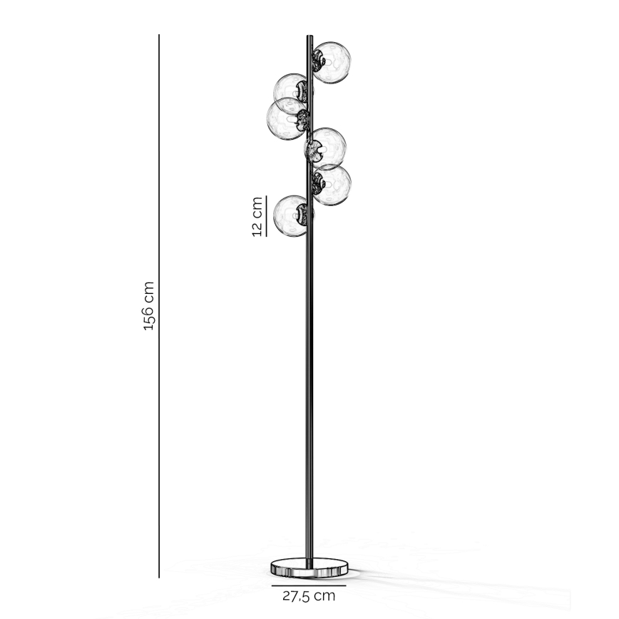 ONLI - Lámpara de pie KIMBERLY 6xG9/6W/230V cromo brillante