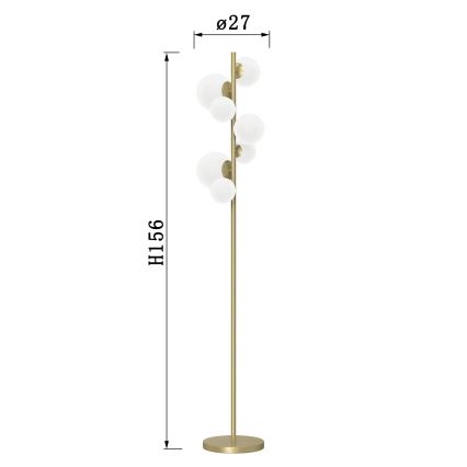 ONLI - Lámpara de pie PALOMA 7xG9/10W/230V dorado