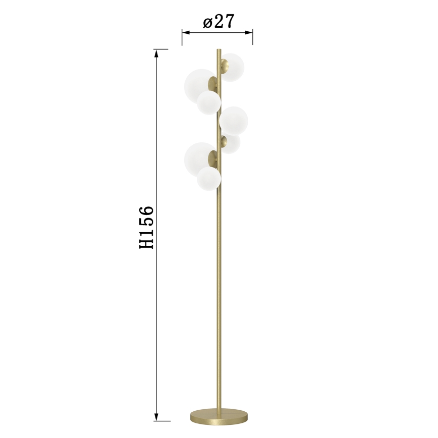 ONLI - Lámpara de pie PALOMA 7xG9/10W/230V dorado