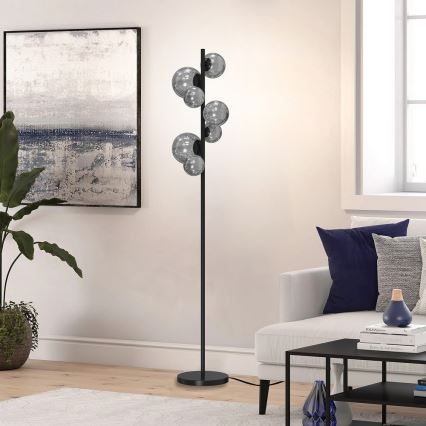ONLI - Lámpara de pie PALOMA 7xG9/10W/230V negro/ahumado