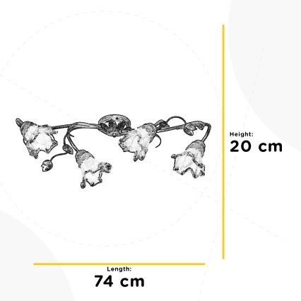 ONLI - Lámpara de techo ARIANNA 4xE14/6W/230V bronce